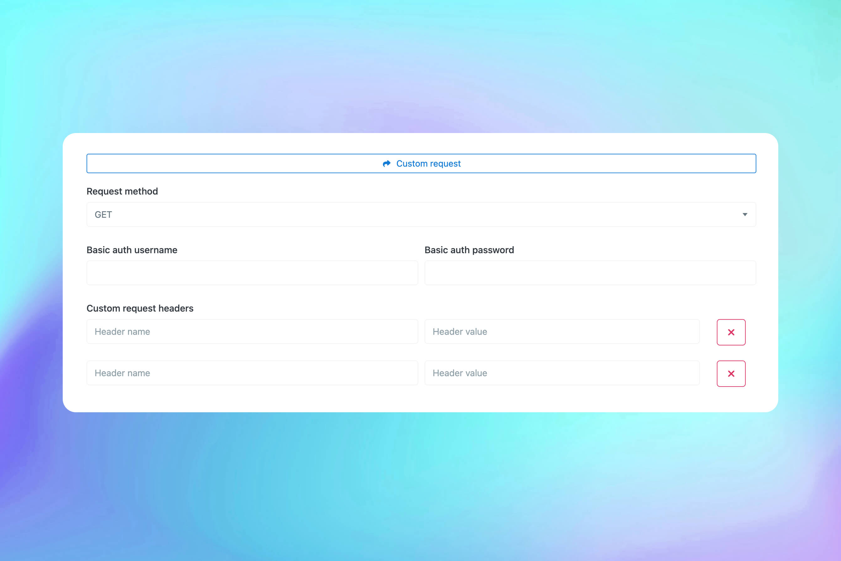 Capture d’écran de la fonctionnalité de requêtes HTTP personnalisées des moniteurs de l’application